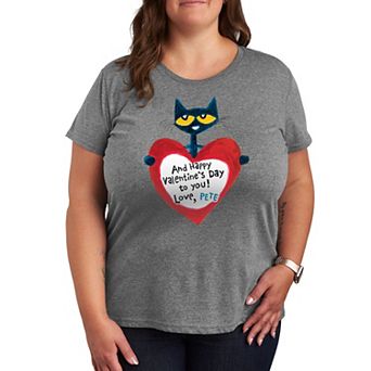 Plus Pete the Cat Pete Valentine Heart Graphic Tee