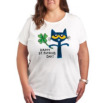 Plus Pete the Cat Happy St. Patricks Day Graphic Tee