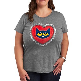 Plus Pete the Cat Be My Valentine Pete Face Graphic Tee