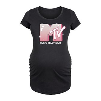 Maternity MTV Glitter Logo Graphic Tee