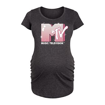 Maternity MTV Glitter Logo Graphic Tee