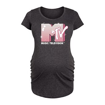 Maternity MTV Glitter Logo Graphic Tee