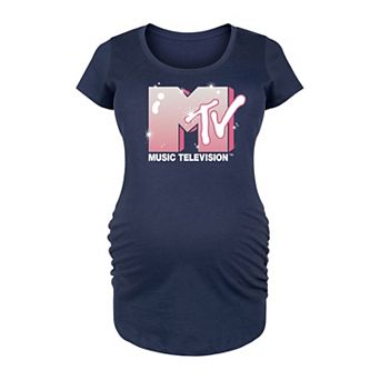 Maternity MTV Glitter Logo Graphic Tee