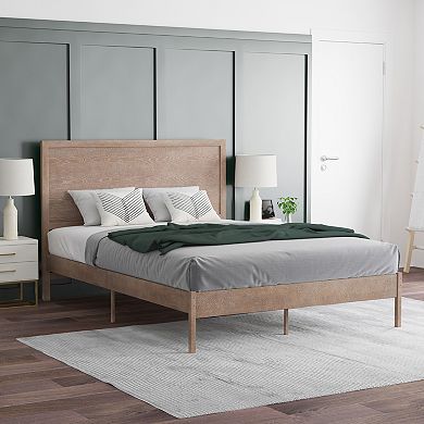 Emma and Oliver Ashton Classic Wooden Platform Bed with Headboard