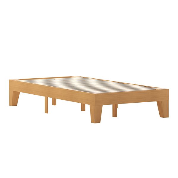 Merrick Lane Eduardo Platform Bed Frame, Solid Wood Platform Bed Frame With Slatted Support - Natural (KING)