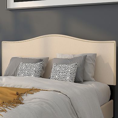 Emma and Oliver Arched Headboard with Accent Nail Trim