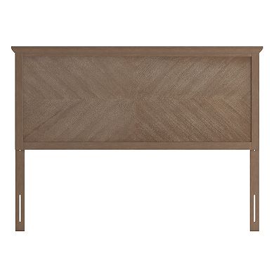 Merrick Lane Marta Herring Bone Wooden Adjustable Headboard Only