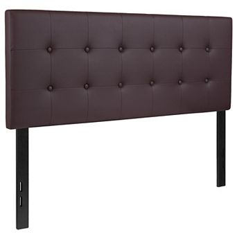 Emma and Oliver Height Adjustable Button Tufted Upholstered Headboard