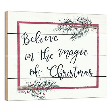White and Black "Believe in the Magic of Christmas" Rectangular Wall Art Decor 12" x 16"