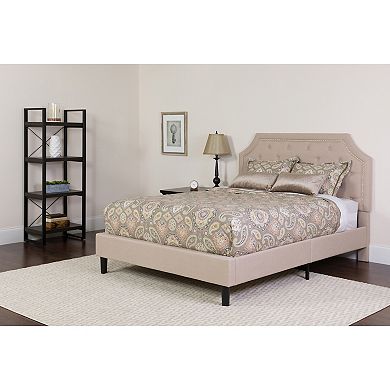 Emma and Oliver Arched Tufted Upholstered Platform Bed with Pocket Spring Mattress