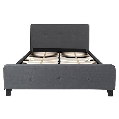 Merrick Lane Clarendon Platform Bed Contemporary Tufted Upholstered Platform Bed with Footboard