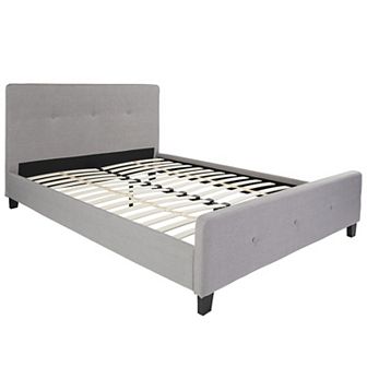 Merrick Lane Clarendon Platform Bed Contemporary Tufted Upholstered Platform Bed with Footboard