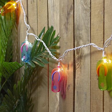 10-Count Summer Flip Flop Novelty String Christmas Light Set  7.25ft White Wire