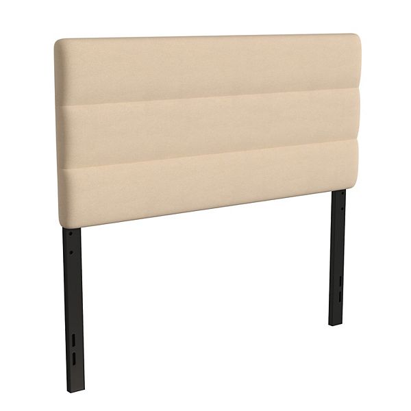 Merrick Lane Coppola Headboard with Tufted Upholstery and Powder Coated Metal Frame - Cream (QUEEN)