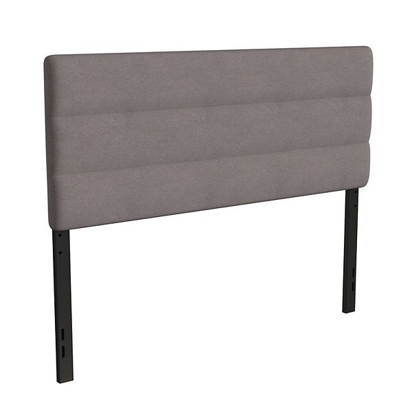 Merrick Lane Coppola Headboard with Tufted Upholstery and Powder Coated Metal Frame - Gray (QUEEN)