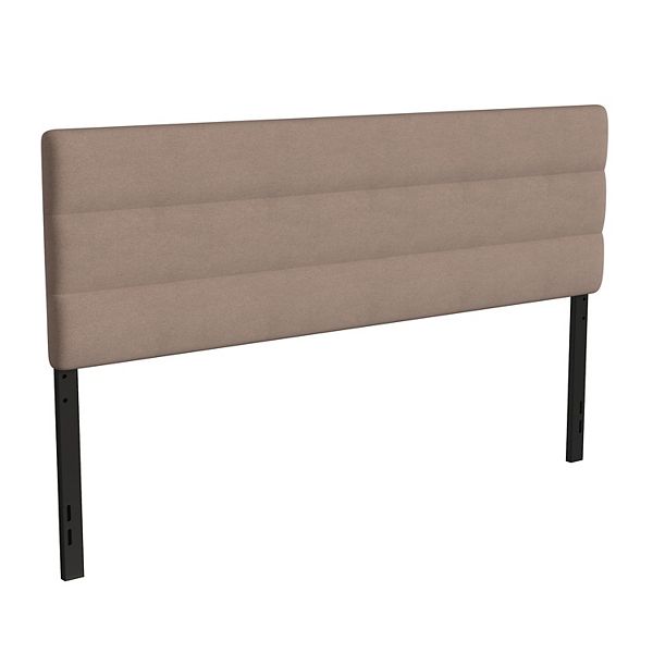 Merrick Lane Coppola Headboard with Tufted Upholstery and Powder Coated Metal Frame - Taupe (FULL)