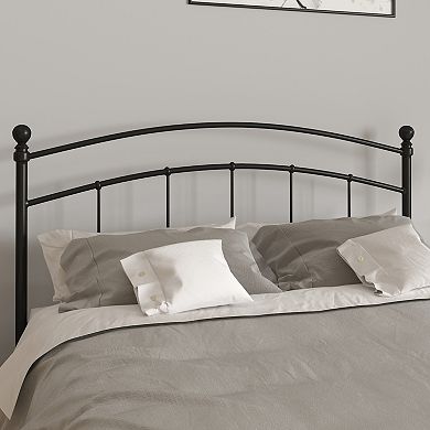 Merrick Lane Kildare Metal Headboard Contemporary Arched Headboard With Adjustable Rail Slots