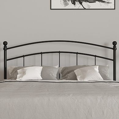 Merrick Lane Kildare Metal Headboard Contemporary Arched Headboard With Adjustable Rail Slots