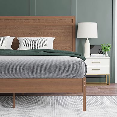 Emma and Oliver Allanza Classic Wooden Platform Bed with Headboard