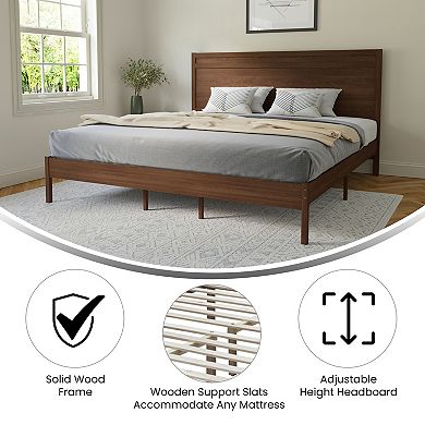 Emma and Oliver Allanza Classic Wooden Platform Bed with Headboard