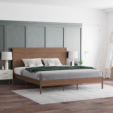 Emma and Oliver Allanza Classic Wooden Platform Bed with Headboard