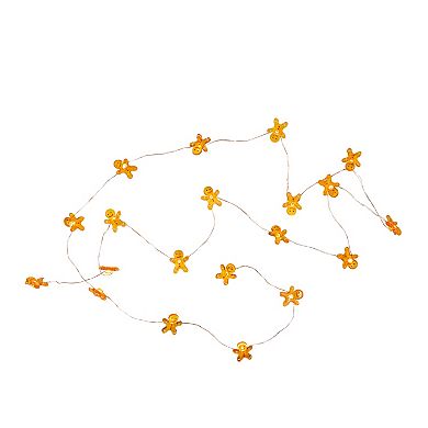 10-Count LED Mini Gingerbread Men Christmas Fairy Lights 5.25ft Copper Wire