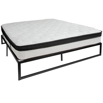 Emma and Oliver 14" Platform Bed Frame & 10" Mattress in a Box - No Box Spring Required