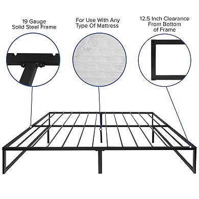 Emma and Oliver 14" Platform Bed Frame & 10" Mattress in a Box - No Box Spring Required