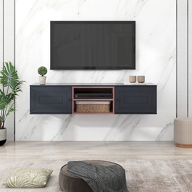 Wall Mounted 65" Floating TV Stand with Large Storage Space