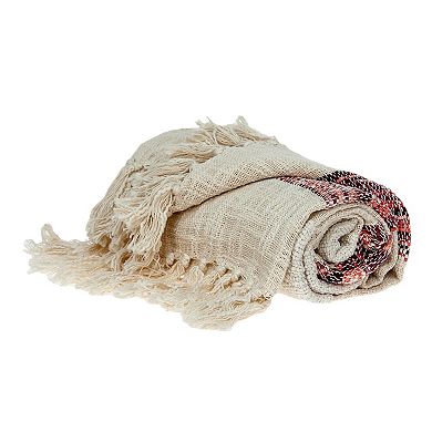 Beige and Black Wave Patterned Throw Blanket 52" x 67"