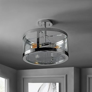 Herndon Iron/glass Modern Led Flush Mount