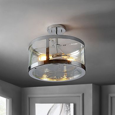 Herndon Iron/glass Modern Led Flush Mount