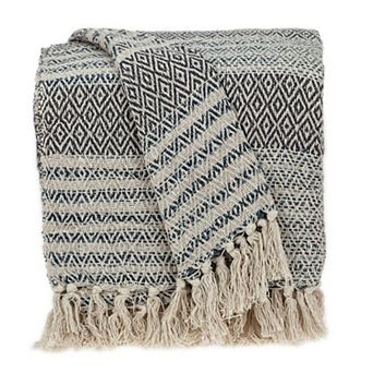 Beige and Black Throw Blanket 52" x 67"