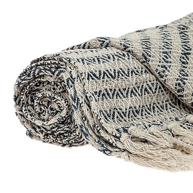 Beige and Black Throw Blanket 52" x 67"