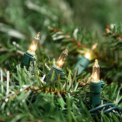 300-Count Clear Mini Christmas Light Set 149.6ft Green Wire