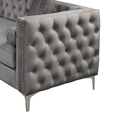 Morden Fort Living Room Collection Sectional Curve Sofa Set Velvet