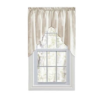 Plaza Ticking Stripe Printed Tailored Swag