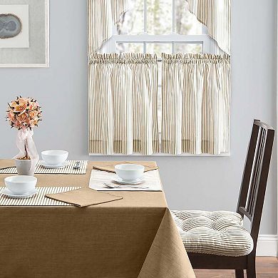 Plaza Ticking Stripe Printed Tailored Swag