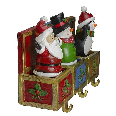 Set of 3 Santa Snowman and Penguin Jack in the Box Christmas Stocking Holders