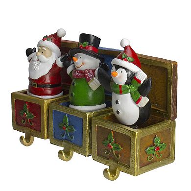 Set of 3 Santa Snowman and Penguin Jack in the Box Christmas Stocking Holders