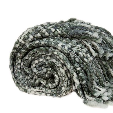 Gray and White Handloomed Rectangular Throw Blanket 52" x 67"