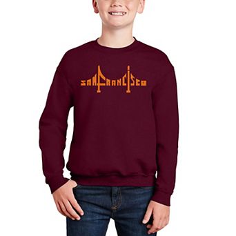 San Francisco Bridge - Boy's Word Art Crewneck Sweatshirt
