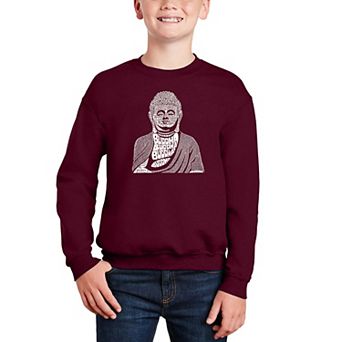 Buddha - Boy's Word Art Crewneck Sweatshirt