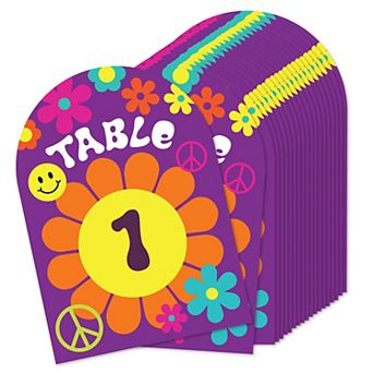 Big Dot Of Happiness 60’s Hippie 1960s Party - Double-sided 5" X 7" Cards Table Numbers 1-20