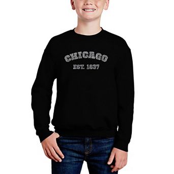 Chicago 1837 - Boy's Word Art Crewneck Sweatshirt