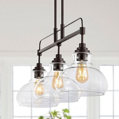 Marlowe Farmhouse Industrial Iron/glass Linear Led Pendant
