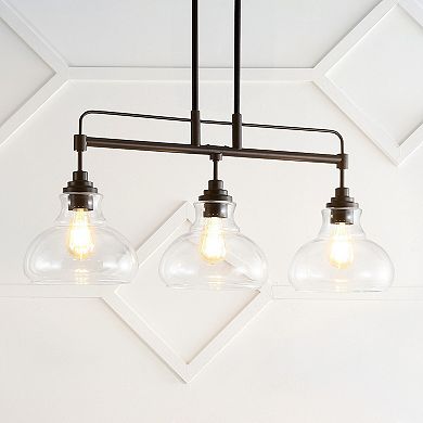 Marlowe Farmhouse Industrial Iron/glass Linear Led Pendant