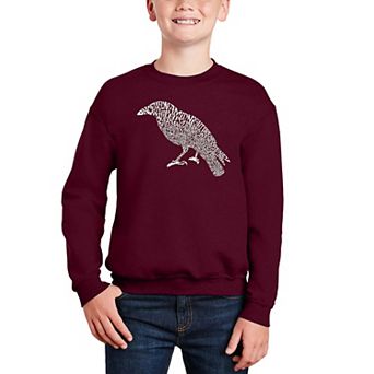 Edgar Allen Poe's The Raven - Boy's Word Art Crewneck Sweatshirt