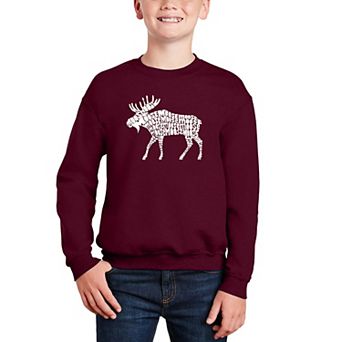 Moose - Boy's Word Art Crewneck Sweatshirt