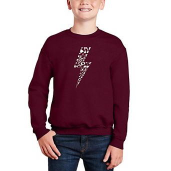 Lightning Bolt - Boy's Word Art Crewneck Sweatshirt